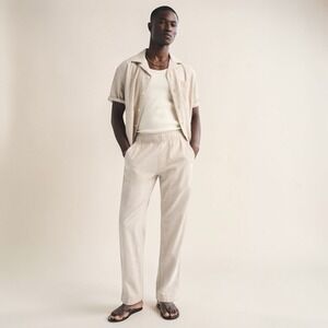 Abercrombie Mens Linen Blend Pull On Pants Loose Fit Sz XS Short NWT